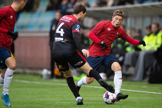 Trollhättans Alen Kasumovic och Örgrytes Anton Andreasson