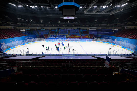General view of the United States women's ice hockey