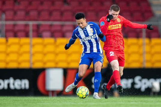IFK Göteborgs Tobias Sana och Nordsjällands Mads Döhr