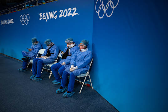Medical personel in personal protective gear