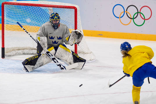 Goaltender Ida Boman of Sweden women's ice hockey team