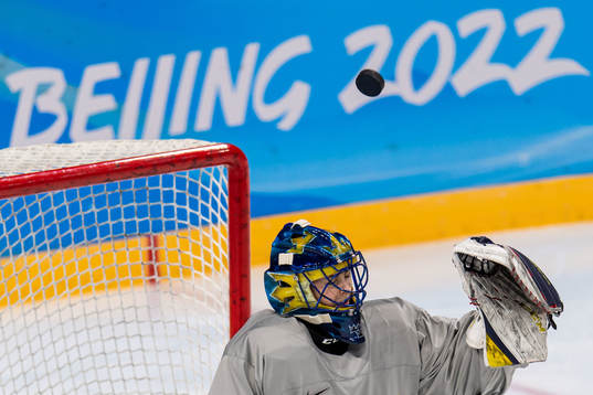Goaltender Ida Boman of Sweden women's ice hockey team