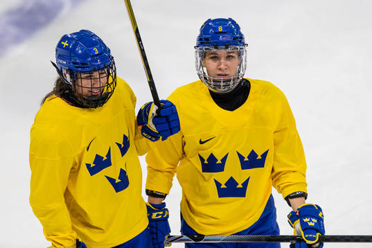 Anna Kjellbin and Ebba Berglund of Sweden women's ice