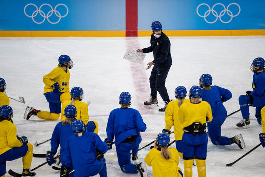 Head coach Ulf Lundberg of Sweden women's ice hockey team