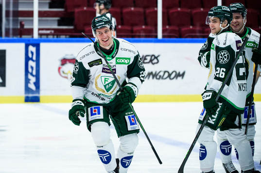 Färjestads Mattias Göransson jublar