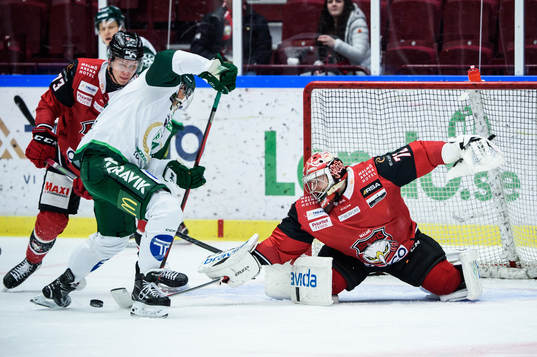 Färjestads Joakim Nygård och Malmö Redhawks målvakt
