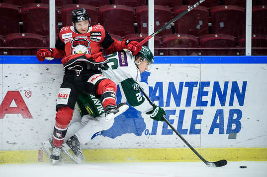 Malmö Redhawks Johan Olofsson och Färjestads Joel Nyström
