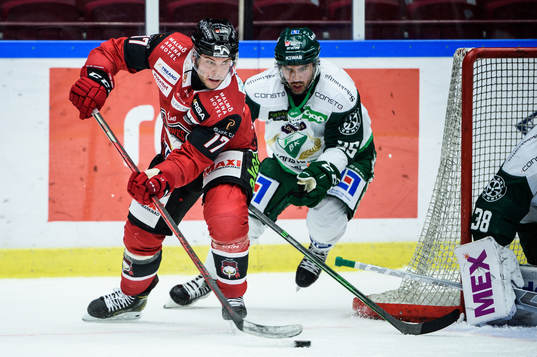 Malmö Redhawks Pathrik Westerholm och Färjestads Martin