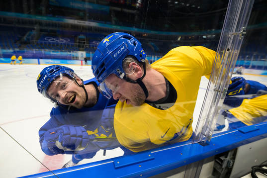 Anton Lander and Christian Folin of the Swedish national