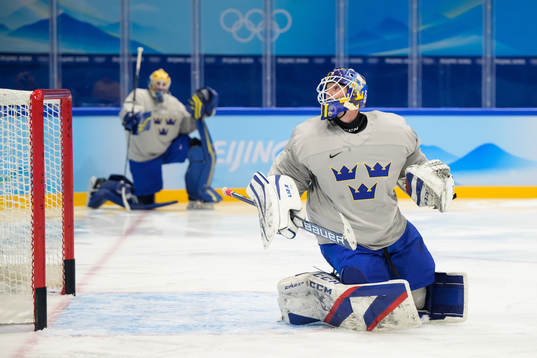 Goaltender Lars Johansson of the Swedish national men's ice