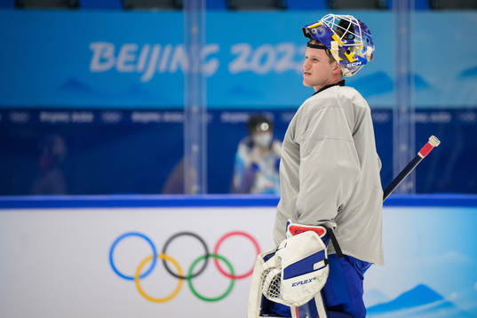 Goaltender Lars Johansson of the Swedish national men's ice