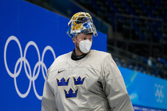 Goaltender Magnus Hellberg of the Swedish national men's