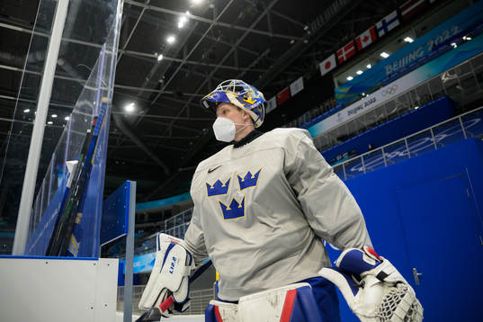 Goaltender Lars Johansson of the Swedish national men's ice