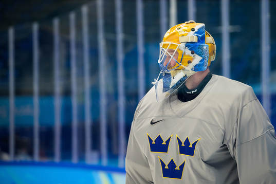 Goaltender Magnus Hellberg of the Swedish national men's