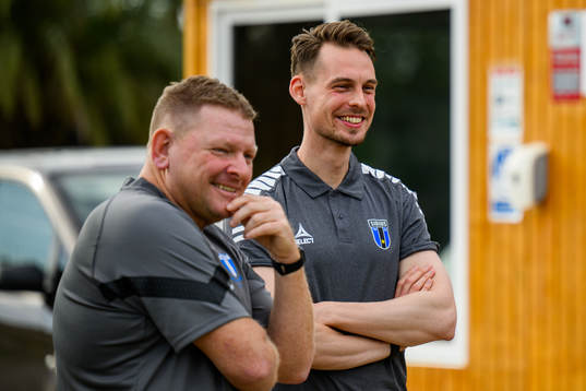 Sportkoordinator Alf Westerberg och Sirius tränare Daniel