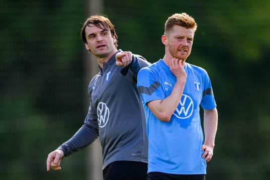 Tränare Milos Milojevic och Anders Christiansen