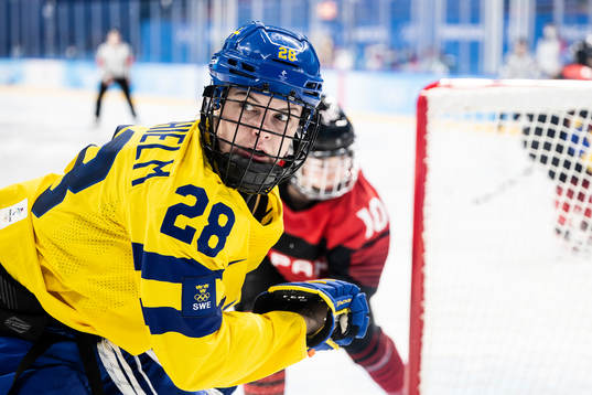 Michelle Löwenhielm of Sweden in the women’s ice hockey