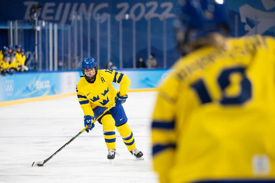 Maja Nylen-Persson of Sweden in the women’s ice hockey