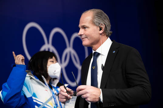 Assistant coach Andreas Spångberg of Sweden in the