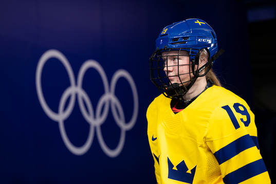 Sara Hjalmarsson of Sweden in the women’s ice hockey