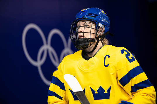 Michelle Löwenhielm of Sweden in the women’s ice hockey