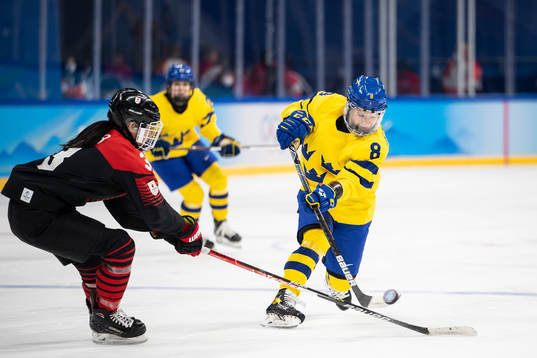 Ebba Berglund of Sweden in the women’s ice hockey