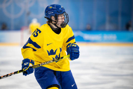 Lisa Johansson of Sweden in the women’s ice hockey