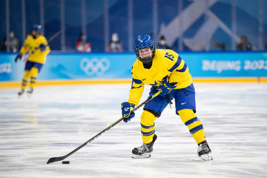 Lisa Johansson of Sweden in the women’s ice hockey
