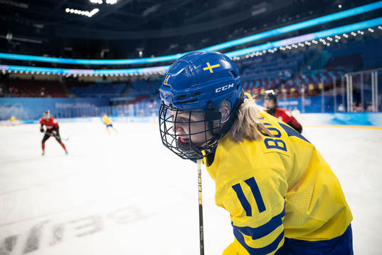 Josefin Bouveng of Sweden in the women’s ice hockey