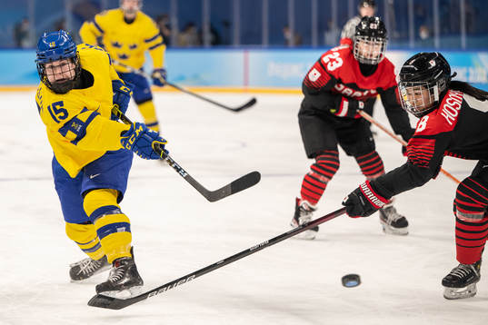 Lisa Johansson of Sweden in the women’s ice hockey