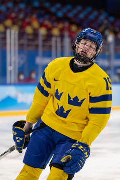 Sara Hjalmarsson of Sweden in the women’s ice hockey