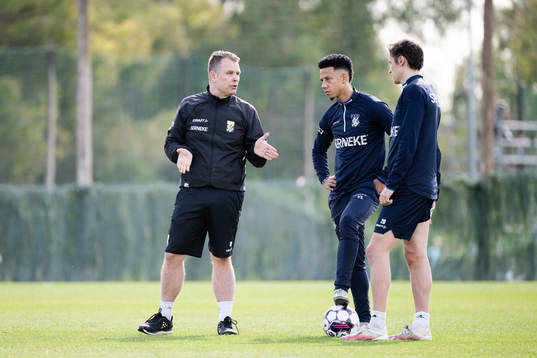 Tränare Mikael Stahre, Tobias Sana och Simon Thern