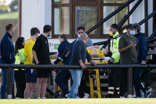 Danila Sukhomlinov of Rostov in pain
