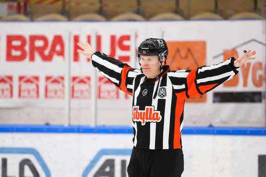 Domare Anders Sandahl dömer bort 0-1 målet av Västerviks