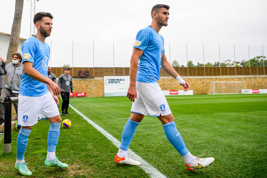 Matej Chalus of Malmö FF enters the pitch
