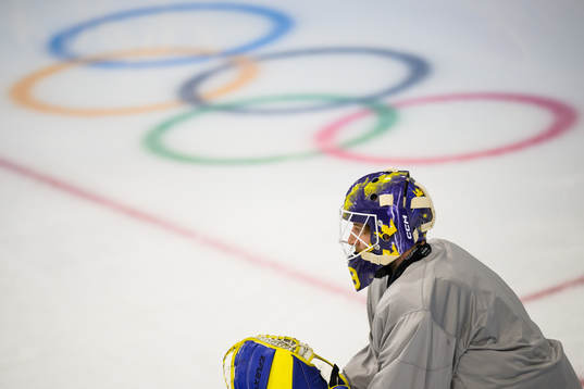 Goaltender Adam Reideborn of the Swedish men’s national