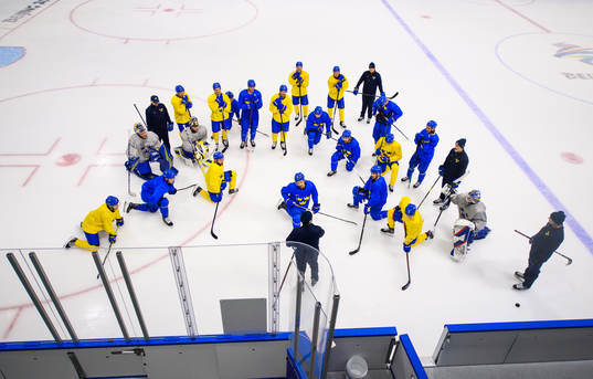 Players of the Swedish men’s national ice hockey team at