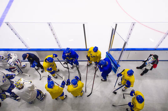Players of the Swedish men’s national ice hockey team at