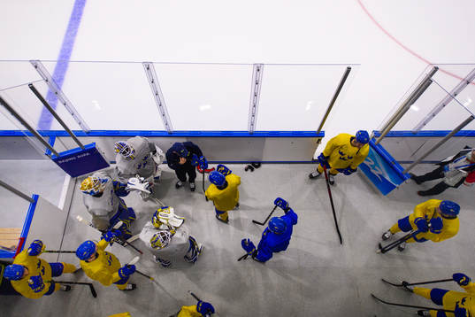 Players of the Swedish men’s national ice hockey team at
