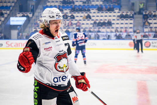 Malmö Redhawks Marcus Sylvegård jublar