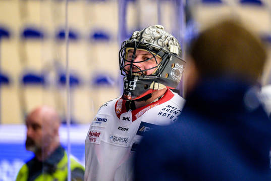 Malmö Redhawks målvakt Oscar Alsenfelt jublar
