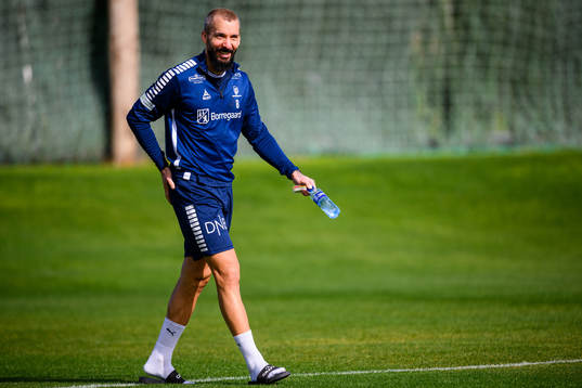 Sarpsborg 08 Guillermo Molins besöker en fotbollsträning