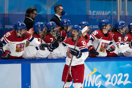 Tereza Vanisova of Czech Republic celebrates scoring 3-1 in