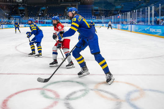 Sara Hjalmarsson of Sweden in the women’s ice hockey