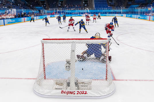 Klara Hymklarova of Czech Republic scores 2-0 behind