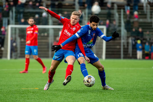 Helsingborgs Leo Frigell Jansson och Hvidovres Mohamad