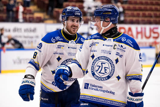Leksands Matt Caito och Patrik Zackrisson   jublar