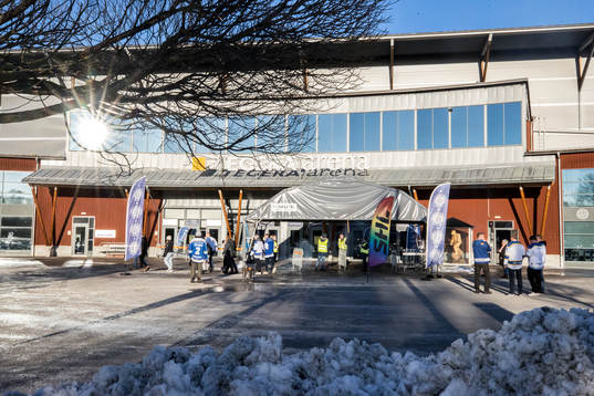 Tegera Arena innan ishockeymatchen i SHL mellan Leksand och