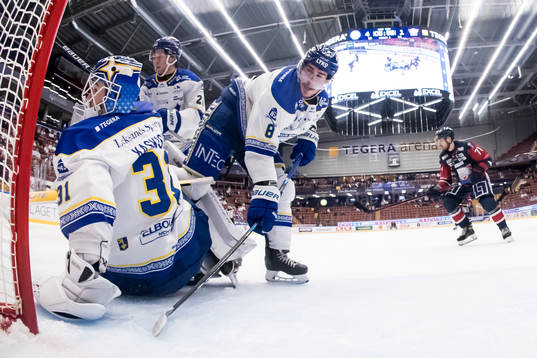 Leksands målvakt Kasimir Kaskisuo och Leksands Matt Caito