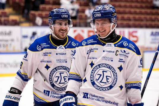 Leksands Matt Caito och Patrik Zackrisson   jublar